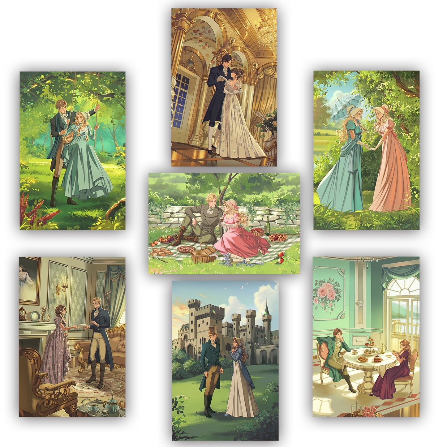 Jane Austen Interior Art Print Set